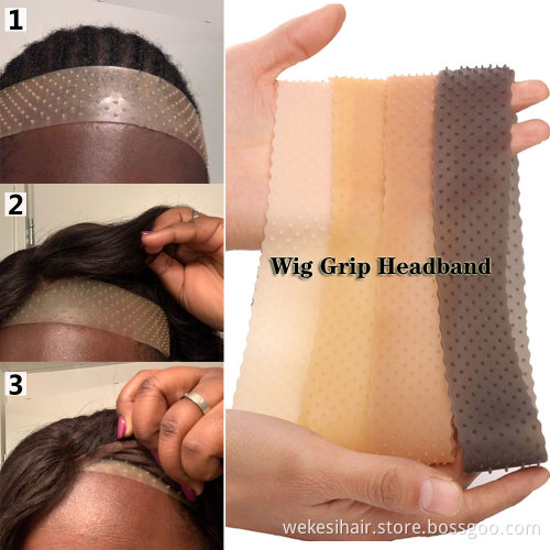 Top Quality Beige Black Non Slip Hair Hand Silicone Wig Band Silicone Wig Grip Headband For Fix Wigs